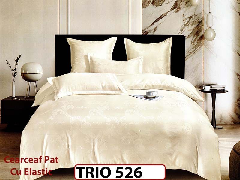 Lenjerie din FINET cu  6 piese cu cearceaf elastic - TRIO526