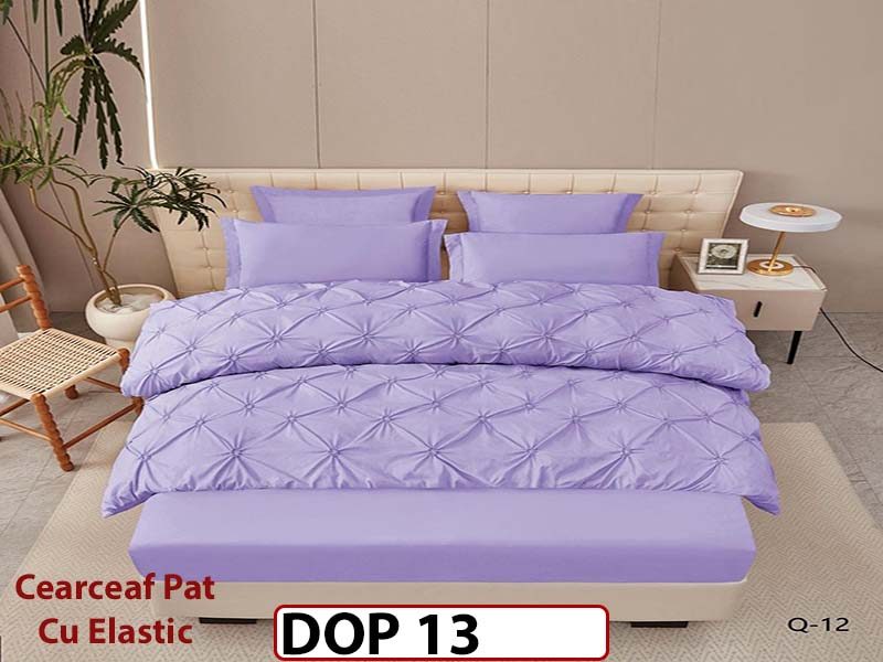 Lenjerie din Finet 6 piese cu pliuri cu Cearceaf Elastic - DOP13