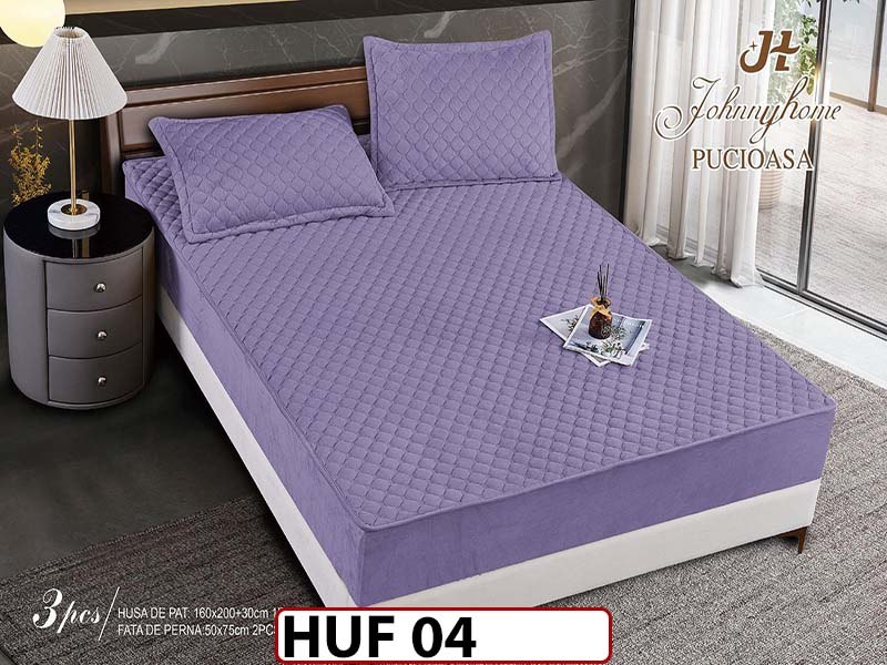 Husa matlasata tip topper din catifea 160x200 - Pat 2 Persoane - HUF 04