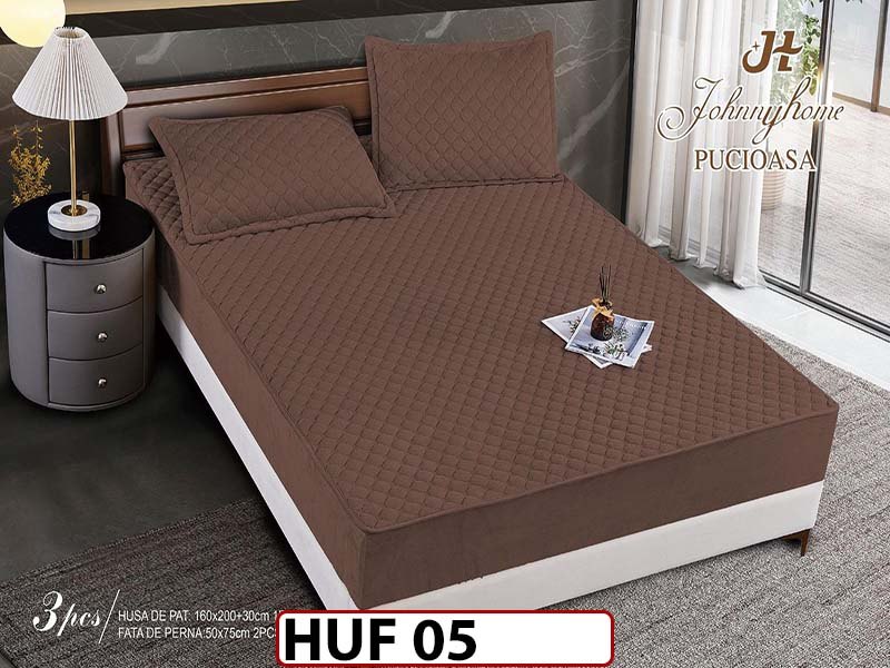 Husa matlasata tip topper din catifea 160x200 - Pat 2 Persoane - HUF 05