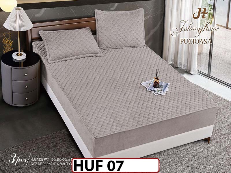Husa matlasata tip topper din catifea 160x200 - Pat 2 Persoane - HUF 07