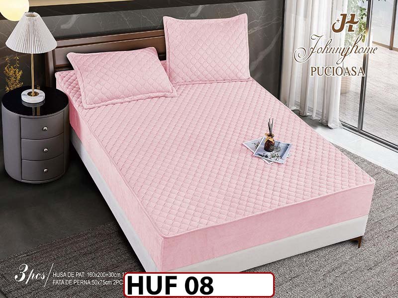 Husa matlasata tip topper din catifea 160x200 - Pat 2 Persoane - HUF 08