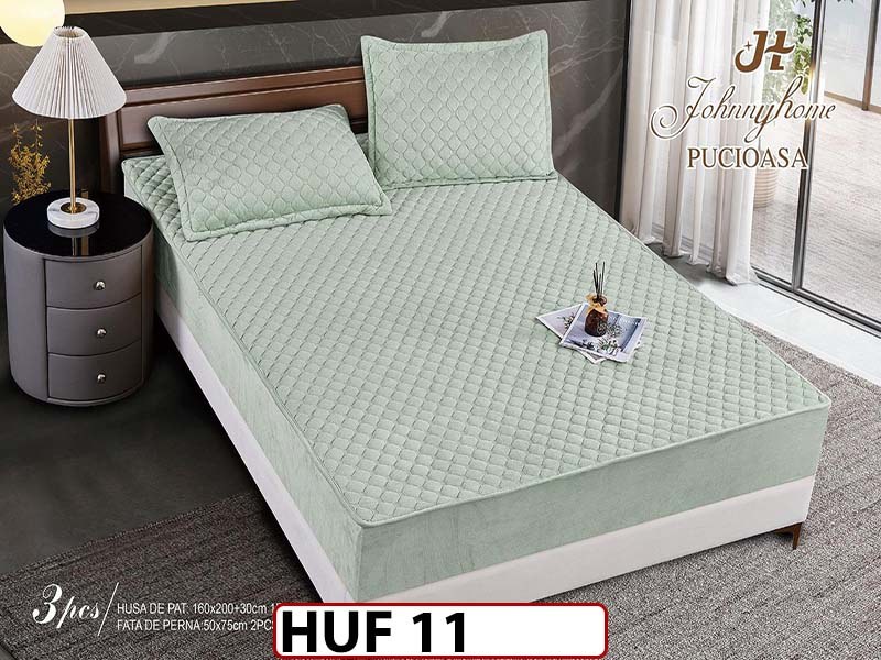 Husa matlasata tip topper din catifea 160x200 - Pat 2 Persoane - HUF 11