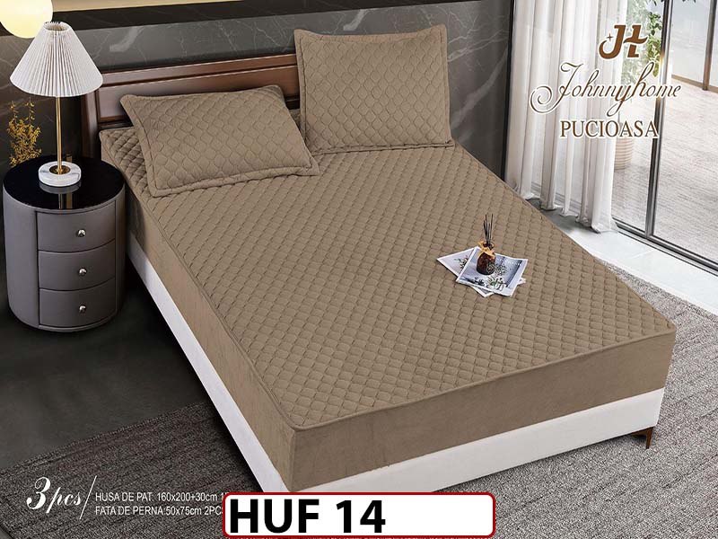 Husa matlasata tip topper din catifea 160x200 - Pat 2 Persoane - HUF 14