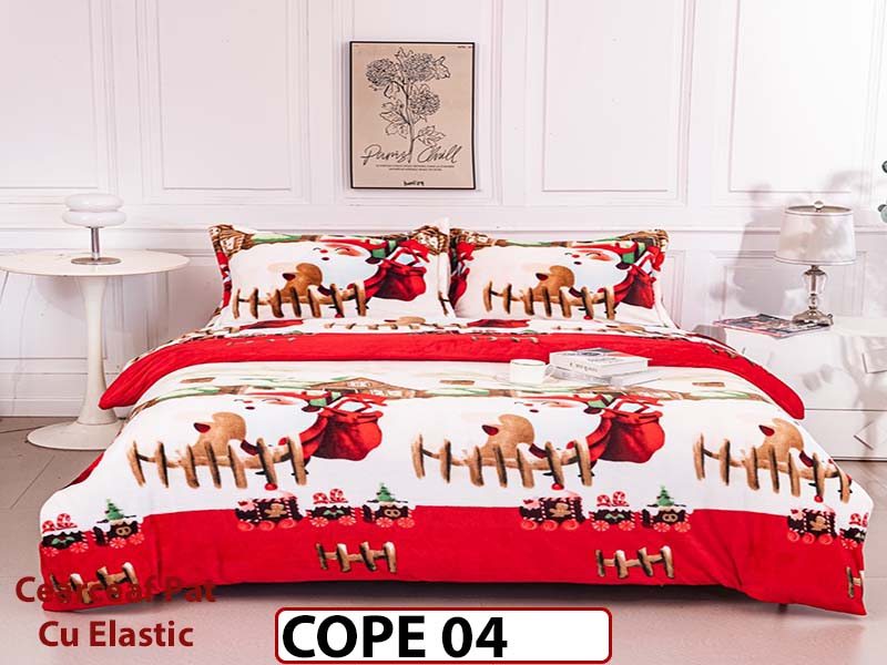 Lenjerie De Pat Cocolino de 2 Persoane CU ELASTIC 4 piese - COPE 04