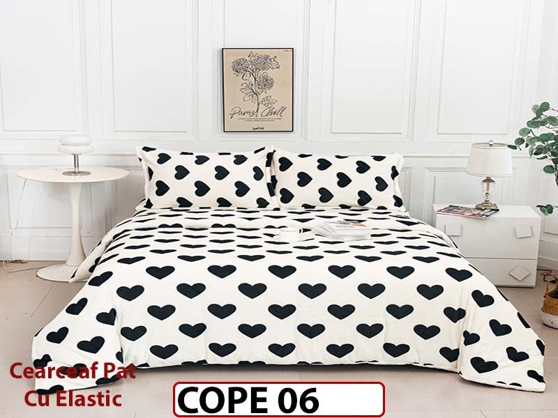 Lenjerie De Pat Cocolino de 2 Persoane CU ELASTIC 4 piese - COPE 06