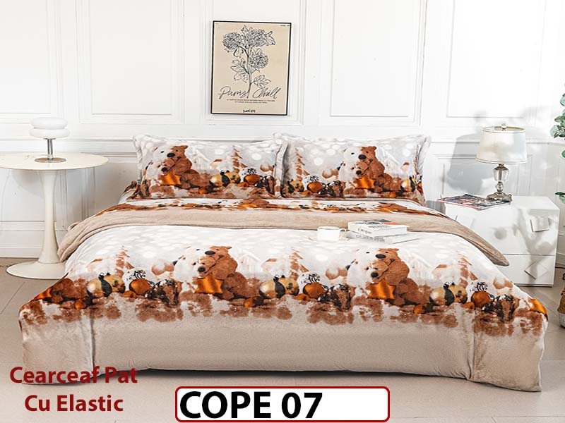 Lenjerie De Pat Cocolino de 2 Persoane CU ELASTIC 4 piese - COPE 07