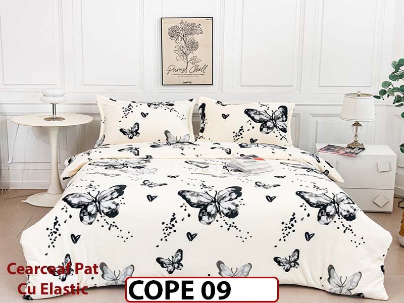 Lenjerie De Pat Cocolino de 2 Persoane CU ELASTIC 4 piese - COPE 09