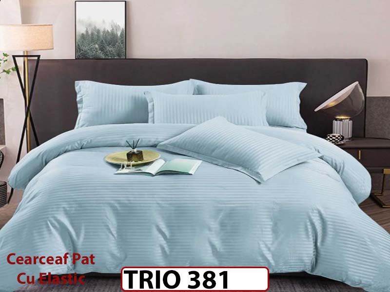 Lenjerie din damasc finetat  4 piese cearceaf cu elastic - TRIO381