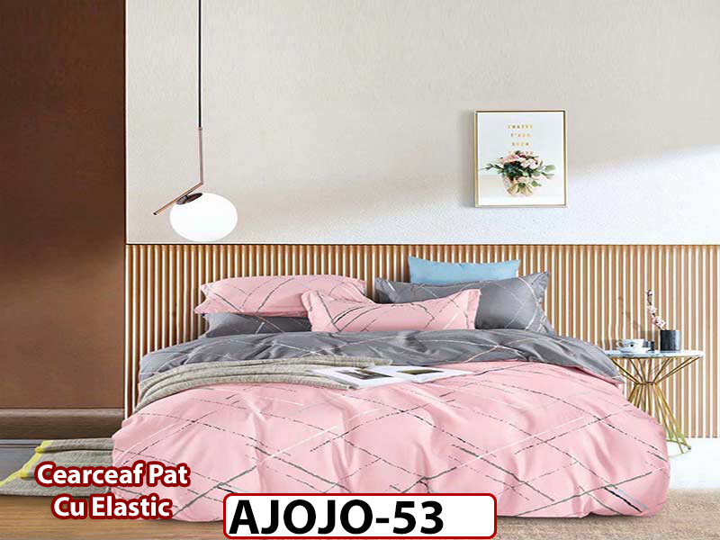 Lenjerie din finet 6 piese si cearceaf cu Elastic - AJOJO53